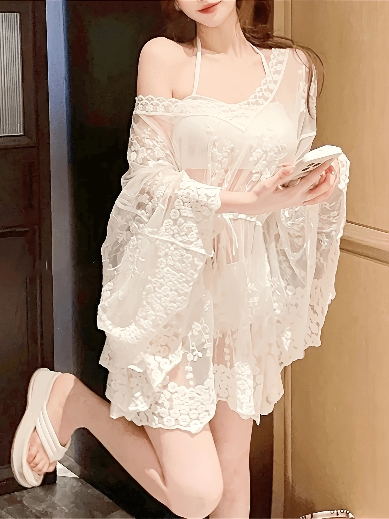 Women Robes - Màu be - Xem 1