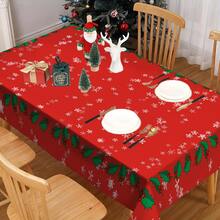 1/20pcs Christmas Tablecloth, Christmas Berry Pattern Tablecloth, Joyful Theme, Christmas Decoration, Suitable For Dining Room, Kitchen, Holiday Party Essential, Perfect Match For Home Decoration, Merry Christmas - Multicolor - View 15