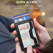 Automatic Pop-Up Card Holder With RFID Shielded Bank Card Slot Halloween Gift Gift For Men Husband Birthday Gift Small Gift Funny Gift Anniversary Gift Coin Purse Mini Wallet Wallet Small Wallet Card Wallet Travel Essential Badge Holder Id Card Holder Id Holder - Multicolor - View 9