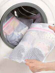 KIT 9 Pcs Laundry Bag Zipper Washing Machine Max Clean Washing Machine Bag Protects Clothes - Bolsa de lavandería - Ver 1