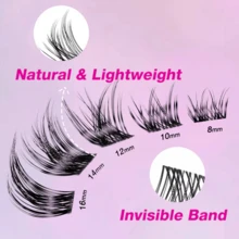 VEYESBEAUTY LuxeBold Cluster Lashes Invisible Band Lashes For Lash Newbie Beginners Christmas 140 Clusters Soft Volume Drama Glam Eyelashes Extensions Eyelash Extensions Makeup Cosmetic