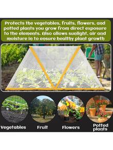 1个可折叠植物防霜罩，带4个地钉，花园温室罩，隔热保温，防鸟防虫，适用于高架蔬菜水果床，耐候性强（49 * 38 * 22 厘米） - 彩色 - 查看 5