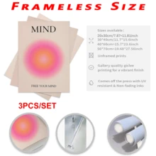 3 tranh canvas nghệ thuật năng lượng tâm linh, tranh in năng lượng tâm linh gradient, tranh phong cách Zen, trang trí thẩm mỹ Y2K, thích hợp để trang trí phòng ngủ, phòng khách hoặc ký túc xá, không khung. - Nhiều màu - Xem 6
