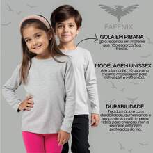 Kit 02 T-Shirts, Long Sleeve Children's Basic Plain Cotton Comfortable Fafenix - 白色和紅色 - 查看 6