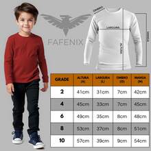 Kit 02 T-Shirts, Long Sleeve Children's Basic Plain Cotton Comfortable Fafenix - 白色和紅色 - 查看 7