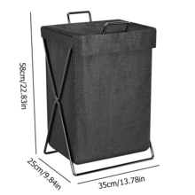 Lislark Laundry Basket Dirty Washing Wash For Clothes Bin Foldable Storage Bag With Lid - Black - View 4