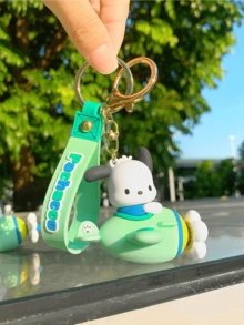 Sanrio Series Pochacco Plane Keychain, with Rotating Propeller - Adorable 3D Design, PVC Flexible Tape Included, Perfect for Bag & Key Decoration, Unique Collectible for Cartoon Lovers, Stylish & Functional Accessory for Daily Use, Suitable for Cartoon Lovers, Stylish & Functional Accessory for Daily Use, Suitable for All Auit - 旋轉帕恰狗飛機 - 查看 6