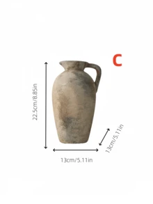 1 pieza Jarrón de cerámica japonés de estilo Wabi Sabi, de forma redonda y boca estrecha, adecuado para decoración de arte en el hogar, decoración de sala de estar, arreglo floral de escritorio, decoración de entrada, decoración del hogar, decoración de habitación, jarrón de flores, jarrón de vidrio