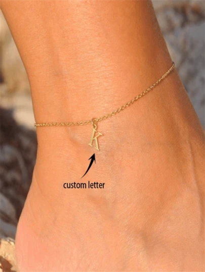 Gold Filled Initial Anklet | Personalized Anklet, Custom Letter Ankle Bracelet, Gold Anklet, Name Anklet, Friendship, Gift For Her