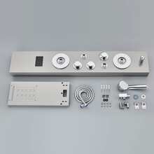 Sistema de ducha LED Panel de ducha de lluvia negra Sistema de torre Sistema de cabezal de ducha de cascada montado en la pared 5 funciones Columna de ducha de masaje con ducha de mano - Níquel cepillado - Ver 7