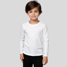 Kit 02 T-Shirts, Long Sleeve Children's Basic Plain Cotton Comfortable Fafenix - 白色和紅色 - 查看 2