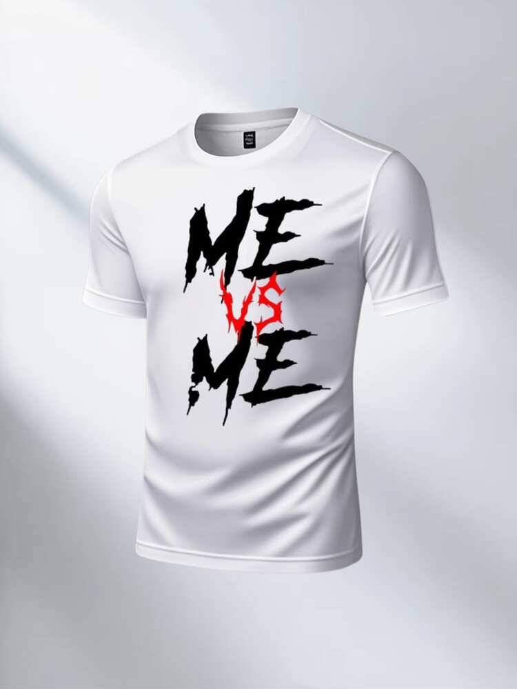 2-Piece Outfit With Racing And Sports Letter, Men's Short Sleeve Graphic T-Shirt And Casual Cotton Pants Set,  Crew Neck T-Shirt + Drawstring Cuffed Joggers, Outdoor Casual Sportswear Set For Sports For Outdoor - 白色 - 查看 2