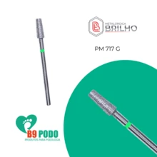 5 Broca Ponta Diamantada Conica Topo Plano PM 717G Brilho - Verde - Visão 2