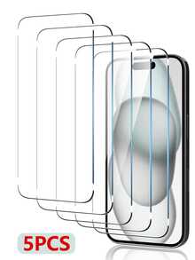 5pcs Tempered Glass Screen Protector, Compatible With IPhone 17, 16, 16 Plus, 16 Pro, 16 Pro Max, 15, 14, 13, 12, 11 Pro Max, X, XS, XR, Mini, 7, 8, 14 Plus, Also Compatible With 14, 15 Pro Max. Birthday Gift, Gift For Family And Friends, Mobile Phone Screen Protector, Mobile Phone Accessories. - Clear - View 23
