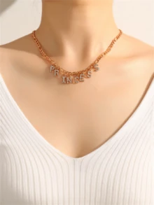 1 Pc Fashion Style PRINCESS English Alphabet Pendant Necklace Women's Party
