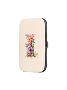 7件套蝴蝶花朵印花旅行美甲套装，彩色蝴蝶花朵A-Z字母，大容量指甲护理收纳盒，不锈钢工具，超锋利防溅指甲钳套装，经典设计指甲钳盒，适合移动美容、旅行、户外、寄宿学校和家庭使用。 - 彩色 - 查看 13