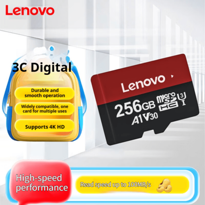  بطاقة ذاكرة Lenovo 128 جيجابايت TF (ميكرو إس دي) لهواتف U3 و V30 و A1 والهواتف المحمولة والأجهزة اللوحية وكاميرا السيارة (التعبئة الصينية)