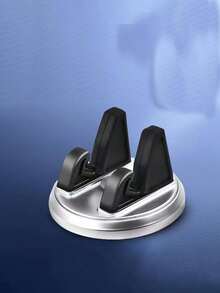 1pc Black/Gold/Silver/Rose Gold Multifunctional Disc-Type Car Dashboard Phone Holder, 360° Rotatable Vehicle Phone Clip Bracket, Adhesive Navigation Stand