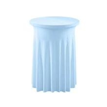 Khăn trải bàn cocktail co giãn 24/32 inch, khăn trải bàn tròn cho quầy bar cao, khăn trải bàn kiểu váy hè dệt kim, thiết kế rủ mềm mại, khăn trải bàn co giãn cho phòng tiệc và quầy bar. - Nhiều màu - Xem 18