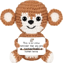 1pc Handmade Crocheted Desktop Decor Figurine - Cute Monkey Animal Shaped, Ideal Birthday Gift For Best Friend, Girlfriend, Sister, Mom, Grandma, Coworker, Family, Positive Emotion Support, Creative Party Favor, Halloween, Christmas