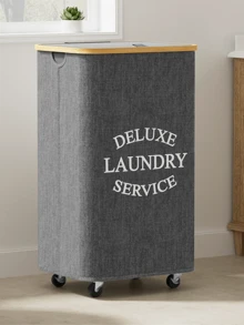 60L/65L/100L/110L Wheeled Bamboo Laundry Basket With Lid - Includes Removable Laundry Bag, Foldable Dirty Clothes Basket With Handle, Extra Large Capacity Dirty Clothes Hamper, Collapsible Fabric Laundry Basket, Home Laundry Storage Bin - Multicolor - View 3