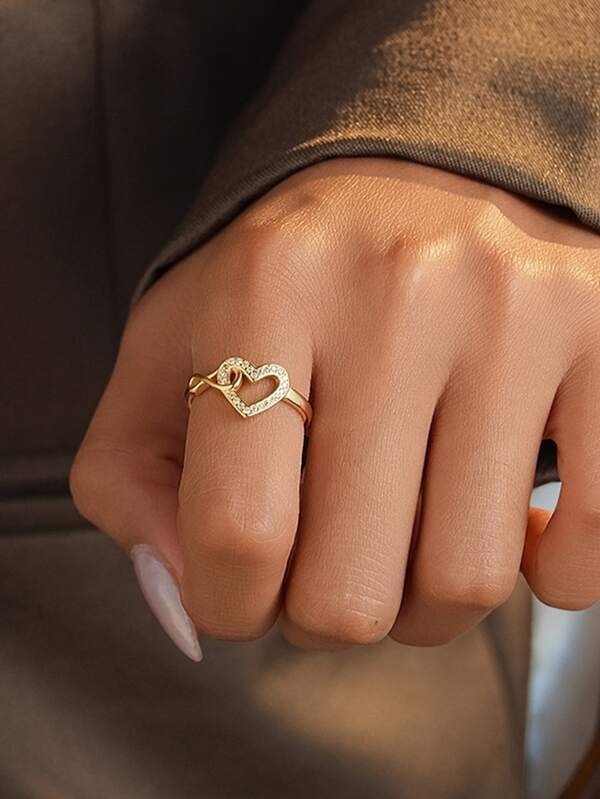 Anillo de plata de ley 925 con forma de corazón y piedra de circonita, diseño minimalista y personalizado, adecuado para uso diario de mujeres, fiestas, reuniones, festivales, regalos de pareja, etc.