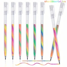 18Pcs Mixing Of 3 Colors Rainbow Gel Pens Color Changing Ballpoint Pen Glitter Pen Set For Adults Coloring Books Drawing Doodling Scrapbooking Notes,Artist Illustrating