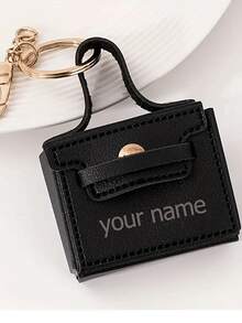 1pc Customized Rectangular Keychain - Personalized Name Engraved PU Leather Keyring, Multi-Color Options, Ideal For Valentine's Day Gift, Lipstick Holder, Car Key Accessory, Christmas Gift, Halloween Gift - Style 5 - View 19
