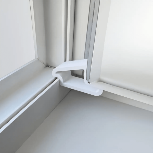 Fensterstopper - Kunststoff Türstopper mit einfacher Montage, verhindert Herunterrutschen, sicherer Fensterhalter für Zuhause & Büro, Weiß, Fensterstopper für Tür, Türstopper, minimalistisches Design, robuste Konstruktion
