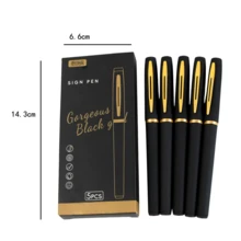 5mm Black Signature Pen, Smooth Writing Business Office Signing Pen, Student Planner Marker Pen, Elegant Gift Box - Ruột bút bi đen và vàng 5 chiếc - Xem 11