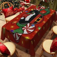 1/20 Stücke Weihnachtstischdecke, interessantes und einzigartiges Muster Tischdecke, fröhliche Weihnachtsatmosphäre Dekoration, geeignet für Partydekorationen, Küche Esszimmertisch Zuhause, Heimdekoration, schafft eine komfortable und exquisite fröhliche Atmosphäre - Verschiedenfarbig - Übersicht 5
