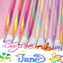 18Pcs Mixing Of 3 Colors Rainbow Gel Pens Color Changing Ballpoint Pen Glitter Pen Set For Adults Coloring Books Drawing Doodling Scrapbooking Notes,Artist Illustrating