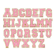 Self-Adhesive Patches In The Shape Of 26 Letters; DIY Patterns; Suitable For Water Cups, Jeans, Jackets, Backpacks(The Heart Shape Is The Ironing Style) - Pink - View 7