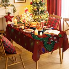 1/20 Stücke Weihnachtstischdecke, interessantes und einzigartiges Muster Tischdecke, fröhliche Weihnachtsatmosphäre Dekoration, geeignet für Partydekorationen, Küche Esszimmertisch Zuhause, Heimdekoration, schafft eine komfortable und exquisite fröhliche Atmosphäre - Verschiedenfarbig - Übersicht 2