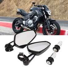 2pcs Motorcycle Bar End Mirrors - 7/8" (22mm),Made Of  High Quality Aluminum,Which Are More Secure Than Ordinary Mirrors,High-Definition Glass Is Soft And Not Dazzling,Easy To Install,360 Degree Free Adjustment Flexible Adjustment ,For Suzuki,  For H-Onda,  For Kawasaki,  For Y-Amaha, Etc(Black) - 黑與白 - 查看 11