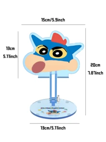 Crayón Shin-chan, Soporte multifuncional de acrílico, Diseño de héroe azul, Organizador de escritorio, Decoración de oficina, Decoración del hogar, Exhibidor de personajes de dibujos animados, Construcción robusta, Soporte para teléfono, Soporte para tableta, Ajuste universal, Decoración de anime, Accesorio de escritorio, Soporte decorativo, Imprescindible para el espacio de trabajo