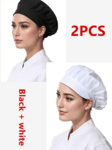 2/1pc Adjustable Elastic Chef Hat, Unisex Cooking Cap, Oil-Proof Work Hat, Dust-Proof Hair Cover, Suitable For Restaurant, Factory, Kitchen, Cooking, Hair Protection, Workshop, Food Service, Mother's Day Gift - Multicolor - View 2