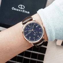 ORIENT Star 自动机械经典手表，皮革表带，蓝色表盘男士手表，货号 RE-AW0005L00B - 藍色 - 查看 4