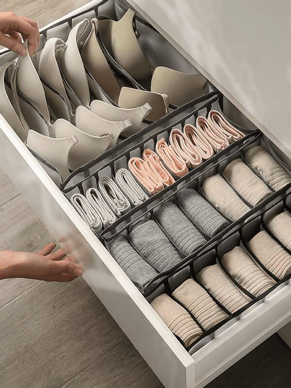 1pc/3pcs Underwear Storage Boxes, Sock Storage Tools, Bra And Underwear Drawer Compartments, Children's Wardrobe Organizing Compartments, For Home And School Use