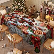 1/20 pièces Nappe de Noël, bonhomme de neige mignon, nappe à motif floral de Noël, convient pour la décoration de table de fête de Noël, décoration de table de cuisine de carnaval, cadeau, décoration de vacances, décoration de chambre, décoration de scène, décoration de Noël
