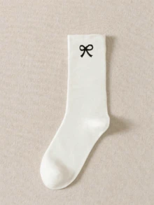 1/3/5/10/15/20双装 女士纯色宽口舒适简约产后袜，中筒袜 - 白色 - 查看 2
