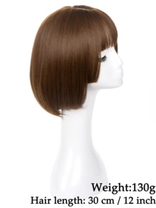 12 Inch Bobo Hairstyle Wig, Available In Different Brown Tones, With Bangs, Easily Creates Fashionable Short Hair Styles - Multicolor - View 9