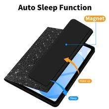 Tablet Protective Case With Pen Slot, Compatible With Apple , Galaxy Tab, SE, Shiny Black - Black - View 4