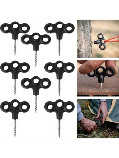 8 estacas de aço inoxidável que brilham no escuro para barracas, sem necessidade de eletricidade, adequadas para camping e caminhadas noturnas