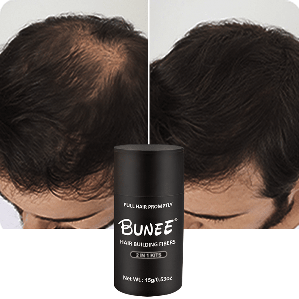 15g Bunee Hair Fibers, Instantly Thickens Hair, Physical Hair Volumizing, Wind & Sweat Resistant, 30 Sec Quick Styling, 24Hr Dense Hair Maintenance, Unisex, Slouchy Person Essential