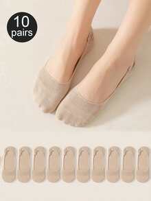 10 双肤色/黑色/白色透气柔软隐形船袜，舒适百搭，春夏季