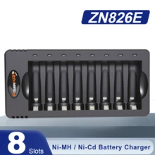 POWERKAN AA/AAA Battery Portable USB Charger, LED Charging Status Display, Suitable For 1.2V AA/AAA Ni-MH Rechargeable Batteries, 8-Channel Independent Mixing Technology, Widely Used For Household AA/AAA Battery Charger Accessories