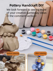 500 Grams Of Clay Can Naturally Air-Dry. It Is Soft, Fine And Free Of Impurities. DIY Handmade Clay Suitable For Making Handicrafts And Art Supplies For Pottery.