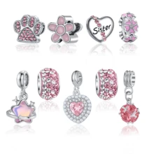 9 Stücke/Set Vintage Europäischer & Amerikanischer Stil, Multistil-Set, exquisite & vielseitige süße Blumen, Schneeflocken, kutschenförmige Polymer-Ton-Perlen-Anhänger, DIY Schmuckherstellung, Halskette, Armband, Schmuckzubehör