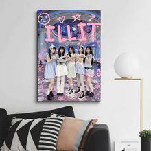 Framed 1pc  Girls Poster - Pastel Pink & Blue K-Pop Inspired Wall Decor With Hearts & Stars - Canvas Print For Bedroom, Living Room, Office - Teen Girls Birthday Gift - Easy Hang Needed,Bedroom Artwork, Kpop Aesthetic, Modern Look - Framed(框架) - 查看 5